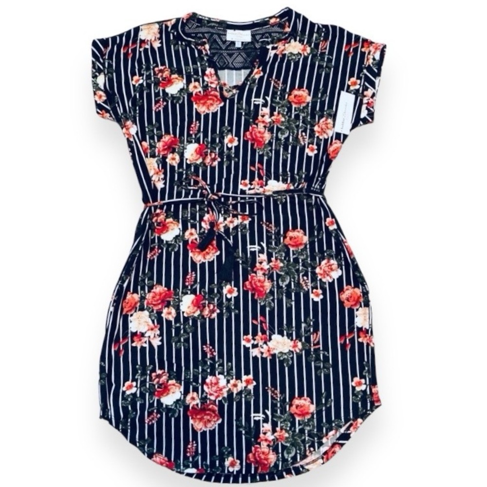 Bobbie Brooks Women’s Striped Floral Dress M